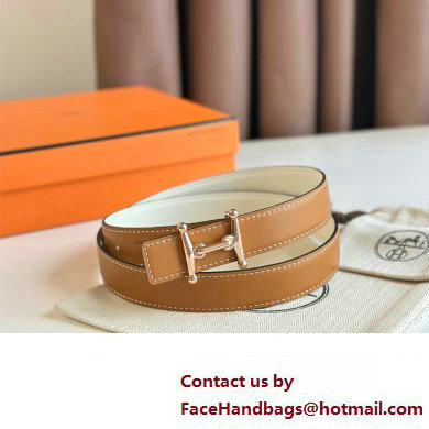 Hermes Mors H belt buckle  &  Reversible leather strap 24 mm 14 2023